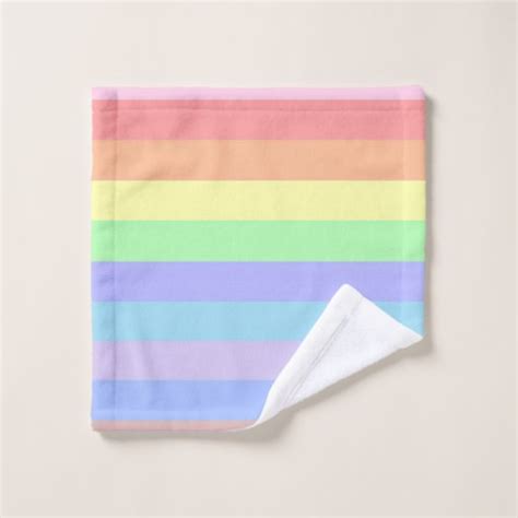 Pastel Rainbow Stripes Bath Towel Set Zazzle