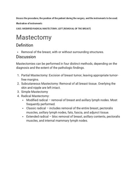 Modified Radical Mastectomy Presentation Pdf