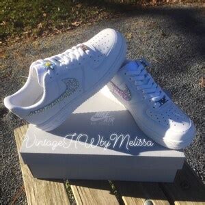 Swarvoski Crystal Jeweled Air Force S Bling Forces Sneakers Gift