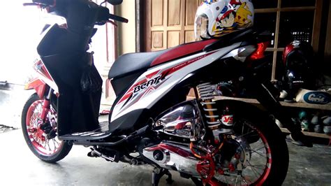 Modif Beat Fi Simpel Putih Merah Youtube