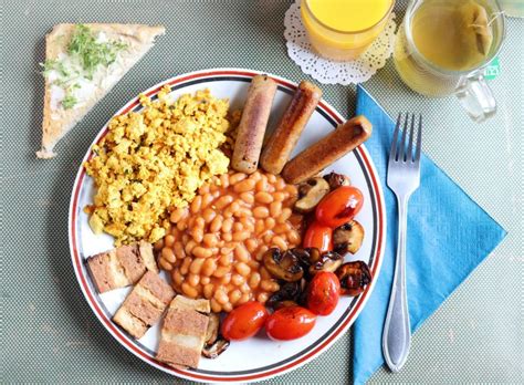 English Breakfast Full English Vegan Mit R Hrei Baked Beans Und Bacon