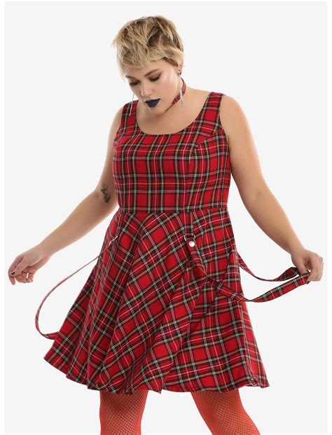 Tripp Red Plaid Suspender Dress Plus Size Hot Topic