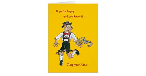 Funny Cartoon Lederhosen Greeting Card | Zazzle