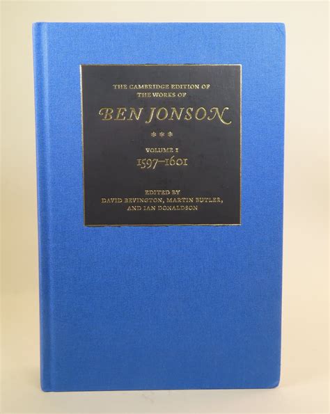 The Cambridge Edition Of The Works Of Ben Jonson Complete Volumes