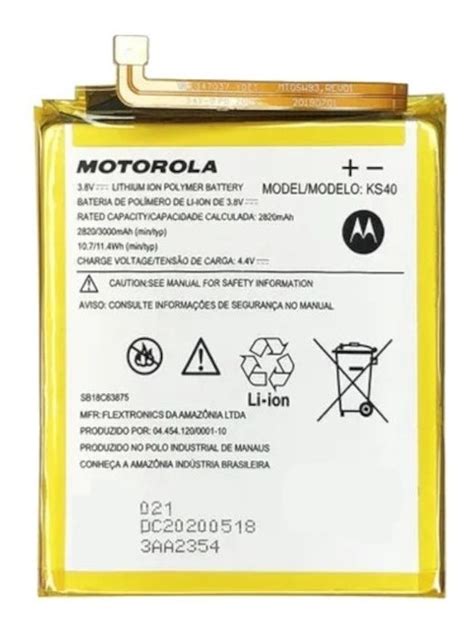 Bateria Ks40 Original Moto E6 Play Xt2029 Fab Brasil Parcelamento