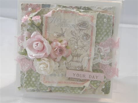 Shabby Chicvintage Card G45 Botanical Tea Paper Acetate Card