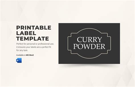 Printable Product Label Template in Publisher, Illustrator, Pages, MS ...