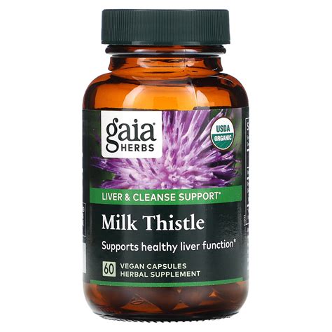 Milk Thistle 60 Vegan Capsules Gaia Herbs Harvest Natural Foods