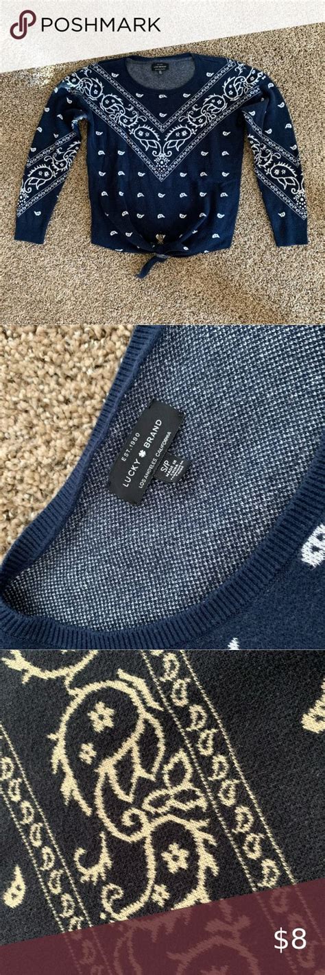 Bandana Print Lucky Brand Sweater Lucky Brand Sweater Bandana Print