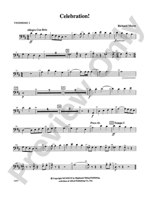 Celebration 1st Trombone 1st Trombone Part Digital Sheet Music