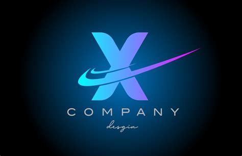 X Pink Blue Alphabet Letter Logo With Double Swoosh Corporate Creative