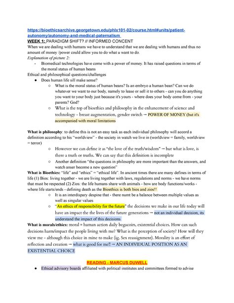 Bioethics The Basics Lecture Notes 104 Studocu