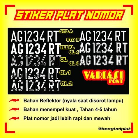 Jual Stiker Cutting Sticker Huruf Dan Angka Plat Nomor Nomer Motor