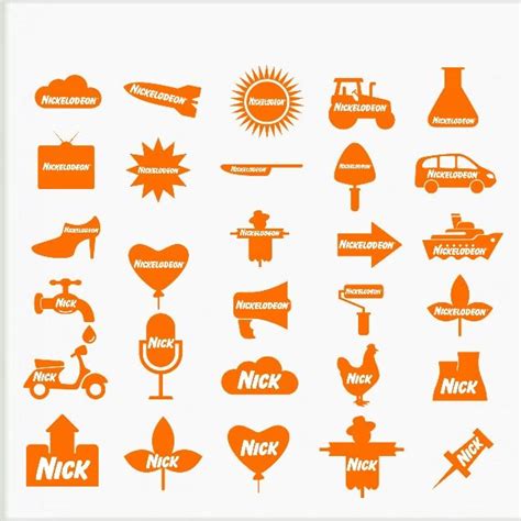 An Orange And White Poster With Different Types Of Logos