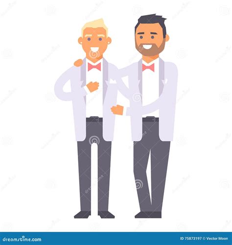 El Gay De La Boda Junta Caracteres Del Vector Ilustración del Vector Ilustración de exterior