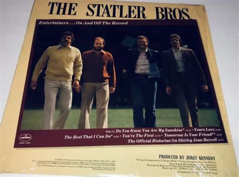 Statler Brothers Entertainers On And Off The Record Country Record