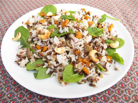 Salade de riz lentilles épinards noix de cajou Cocotte et Biscotte