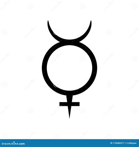 Mercury Symbol Icon Black Color Vector Illustration Simple Image | CartoonDealer.com #117233123