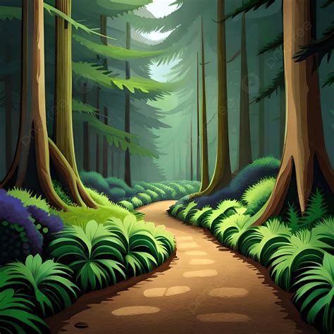 dense forest background clipart