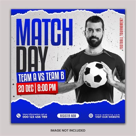 Premium PSD Football Match Day Social Media Post Template