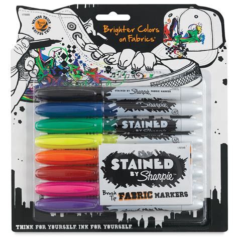 Sharpie Stained by Sharpie Brush Tip Fabric Markers - Assorted Colors ...