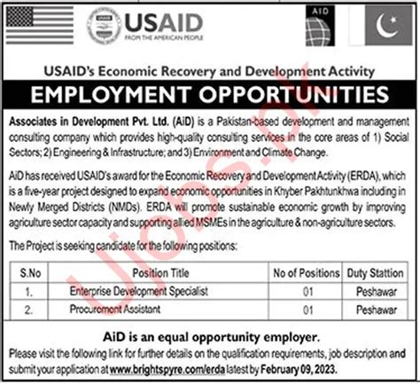 Usaid Pakistan Jobs 2023 Apply Online Ilm Ki Dunya Org