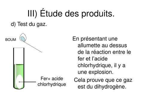 Ppt R Action Entre Lacide Chlorhydrique Et Le Fer Powerpoint