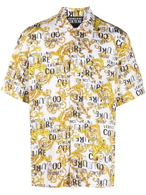 Versace Jeans Couture Camisa Con Estampado Barroco Blanco FARFETCH MX