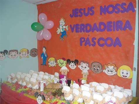 Pequeninos de Jesus Sugestão de decoração de culto de Páscoa