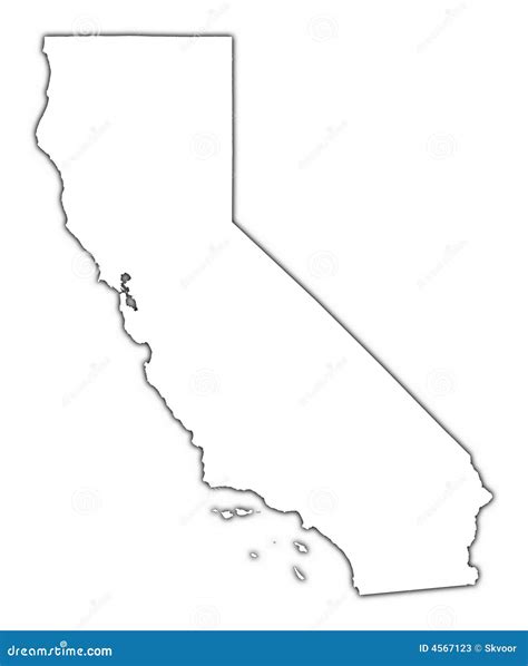 California (USA) Outline Map Stock Photos - Image: 4567123