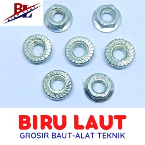 Jual PAKET 50 PCS Mur Flange M6 Kunci 10 Flange Nut M6 K10 Shopee