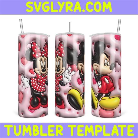 Mickey And Minnie Love D Inflated Tumbler Wrap Oz Skinny Straight