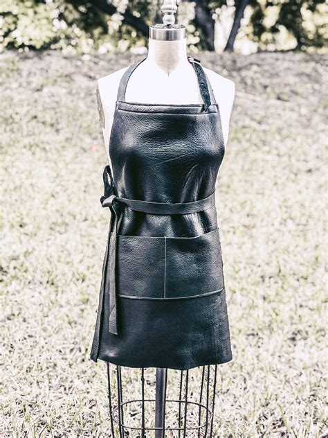 Ladies Leather Full Apron Custom Engraved Apron Stylist Etsy