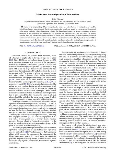 PDF Model Free Thermodynamics Of Fluid Vesicles DOKUMEN TIPS