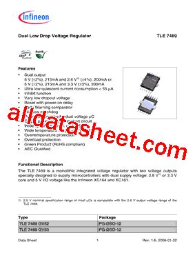 Tle Datasheet Pdf Infineon Technologies Ag