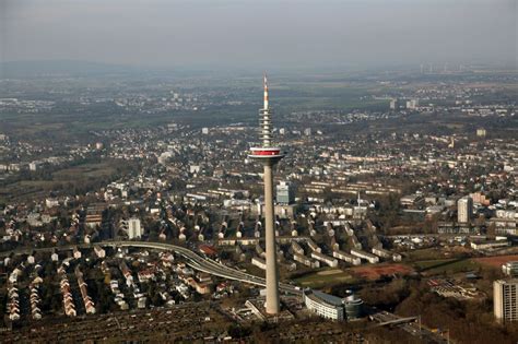 Frankfurt Am Main Aus Der Vogelperspektive Europaturm In Frankfurt Am