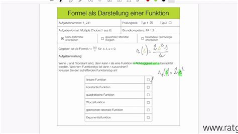 Mathelernen Mit Martin BIFIE Beispiel 1 241 Formel Als Darstellung