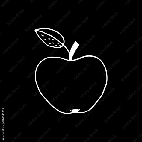 Black And White Cartoon Apple