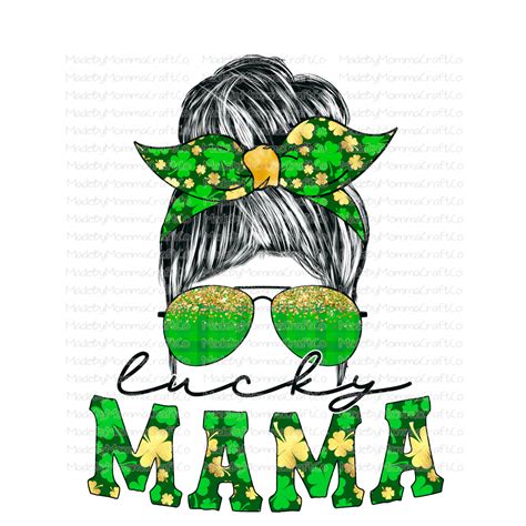 Lucky Mama Messy Bun Cheat Clear Waterslide™ Decal Made By Momma