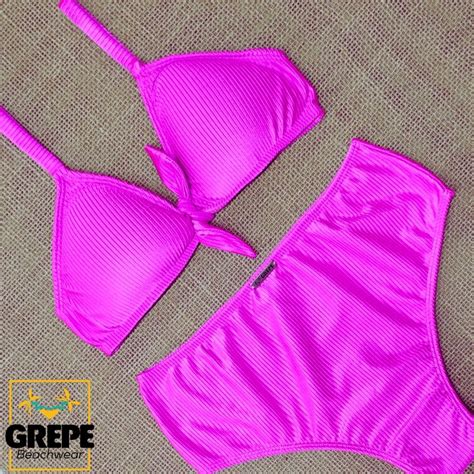 Biqu Ni Cintura Alta Hot Pant Canelado Pink Alzira Grepe Beachwear
