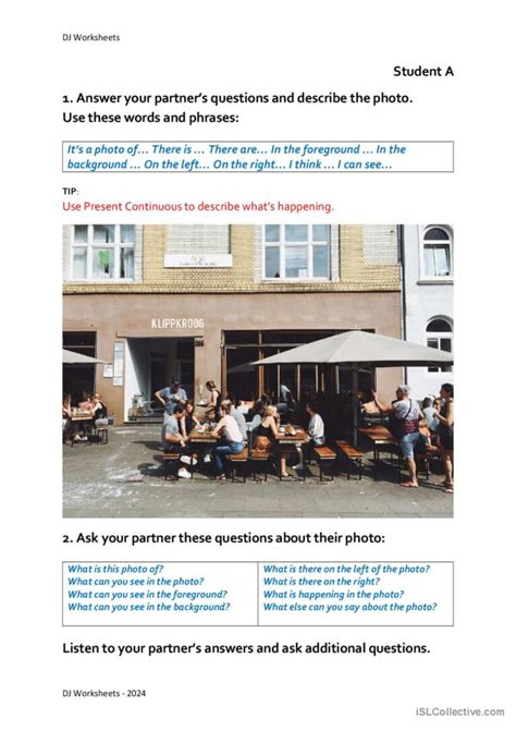 Describe The Photo General Gram English Esl Worksheets Pdf Doc