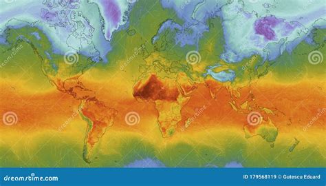 Mapa Mundial Da Temperatura Do Sat Lite Em Sobre As Altera Es