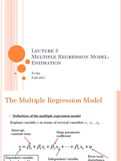 Lecture 3 Multiple Regression Model-Estimation | PDF ...