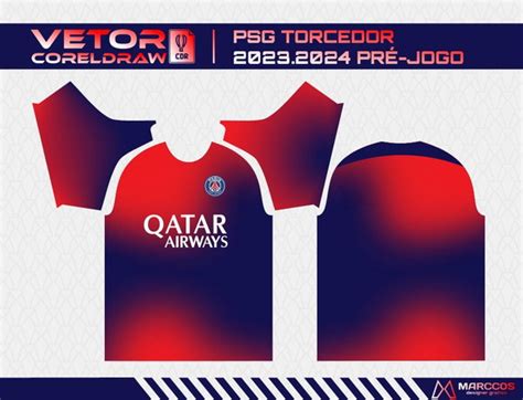 Arte Camisa Psg 20232024 Pre Jogo Torcedor Produtos Elo7