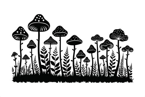 Mushroom silhouette on white background 48109152 Vector Art at Vecteezy