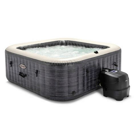 Intex Purespa Plus Person Inflatable Square Hot Tub W Airjets Greystone For Sale From