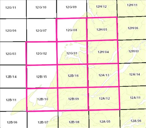 The National Topographic System Map Sheets Over The Aoi Consist Of