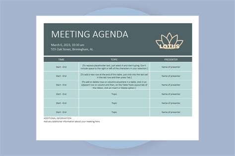 Meeting Agenda Form, Editable Google Docs Meeting Schedule Template, Meeting Planner Document - Etsy