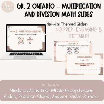 Grade Ontario Digital Math Slides Multiplication Division Tpt