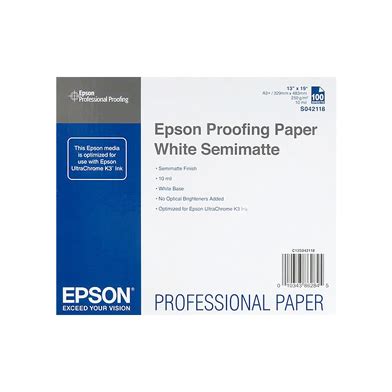 Epson C S White Semi Matte Proofing Paper Gsm A